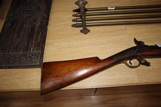 A British colonial percussion cap musket, length 131cm